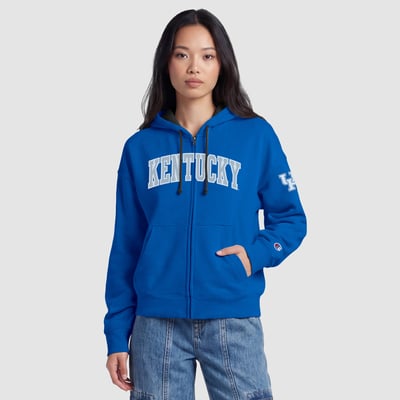 Kentucky Wildcats Champion Women's Arch Full-Zip Fleece Hoodie - Royal