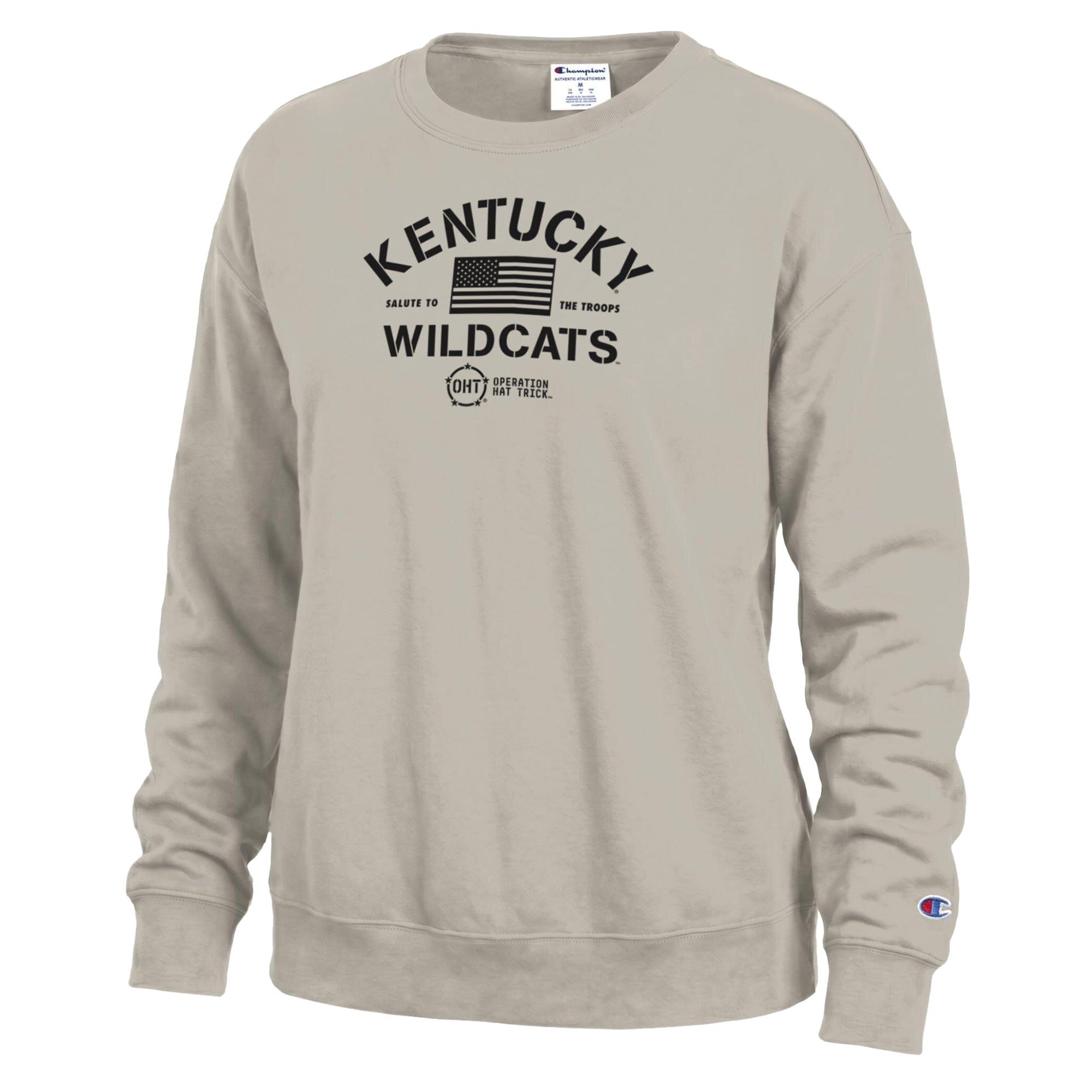 Women's Champion Tan Kentucky Wildcats Operation Hat Trick Powerblend Sweatshirt
