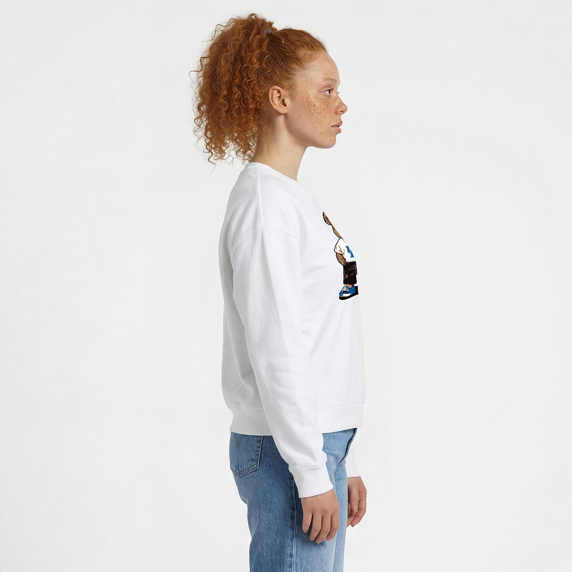 Women's Champion White Kentucky Wildcats Teddy Bear Fleece Sweatshirt