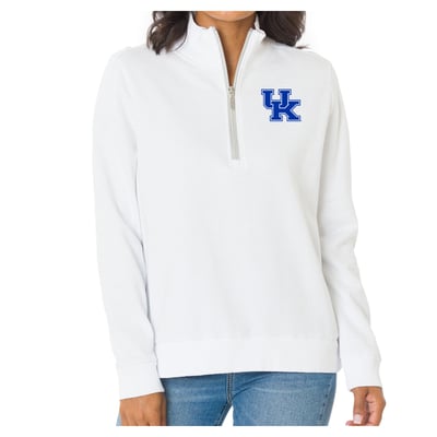 Kentucky Wildcats Flying Colors Apparel Women's Quinn Quarter-Zip Fleece - White
