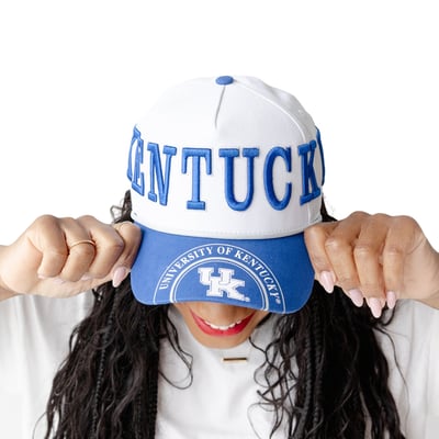  Kentucky Wildcats Gameday Social Women's Five-Panel Rope Away Adjustable Hat - White/Royal