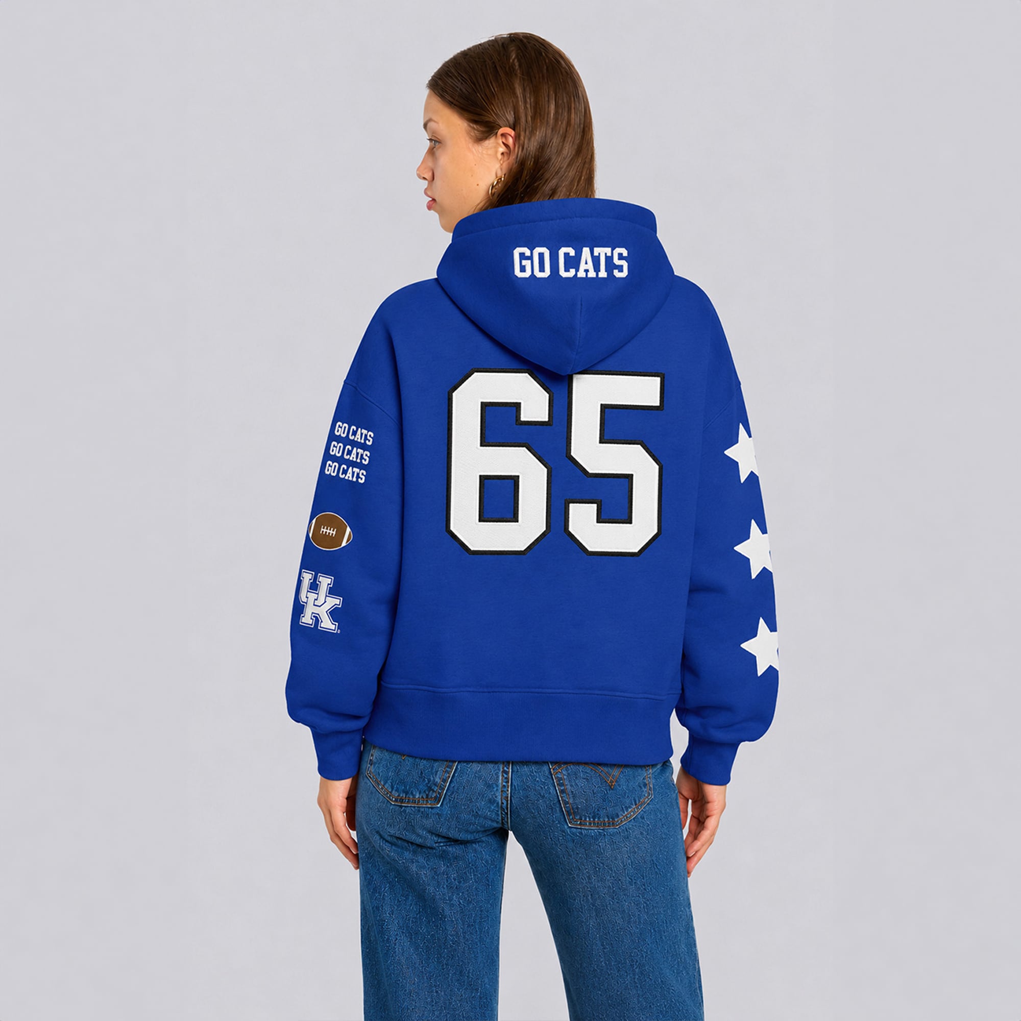 Sweat à capuche court Hype and Vice Royal Kentucky Wildcats pour femmes