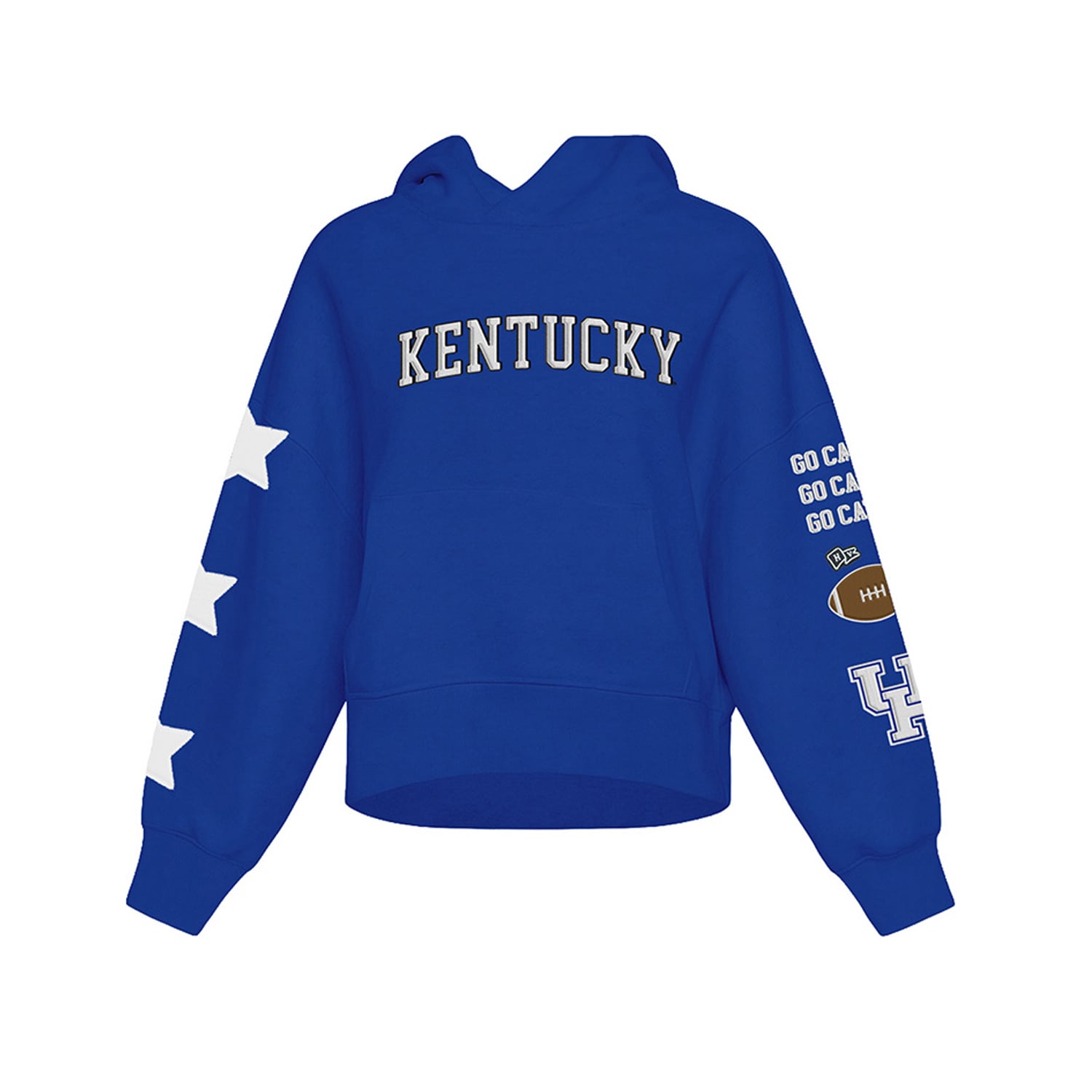 Sweat à capuche court Hype and Vice Royal Kentucky Wildcats pour femmes