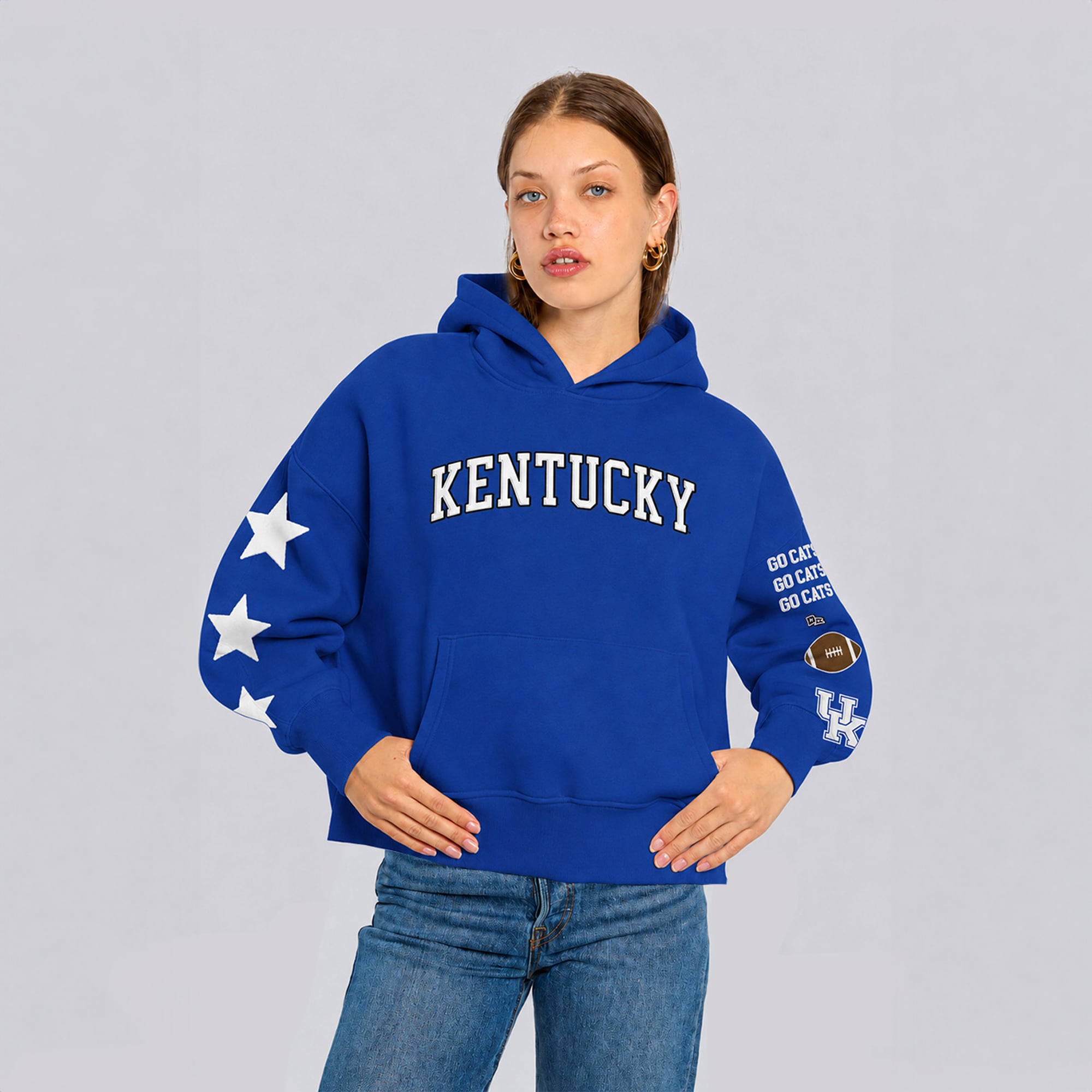 Sweat à capuche court Hype and Vice Royal Kentucky Wildcats pour femmes