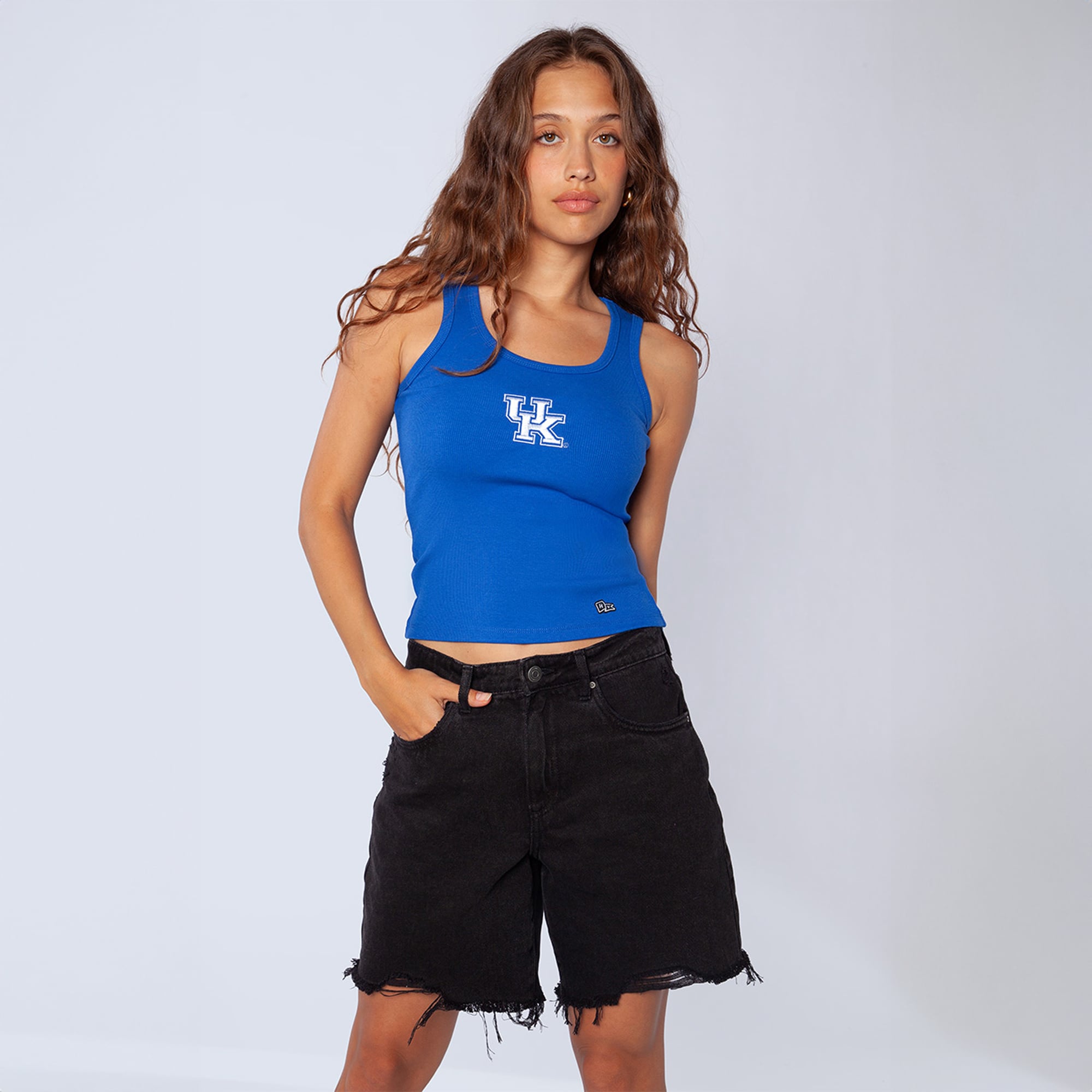 Débardeur côtelé à logo principal des Kentucky Wildcats de la marque Hype and Vice Royal pour femmes