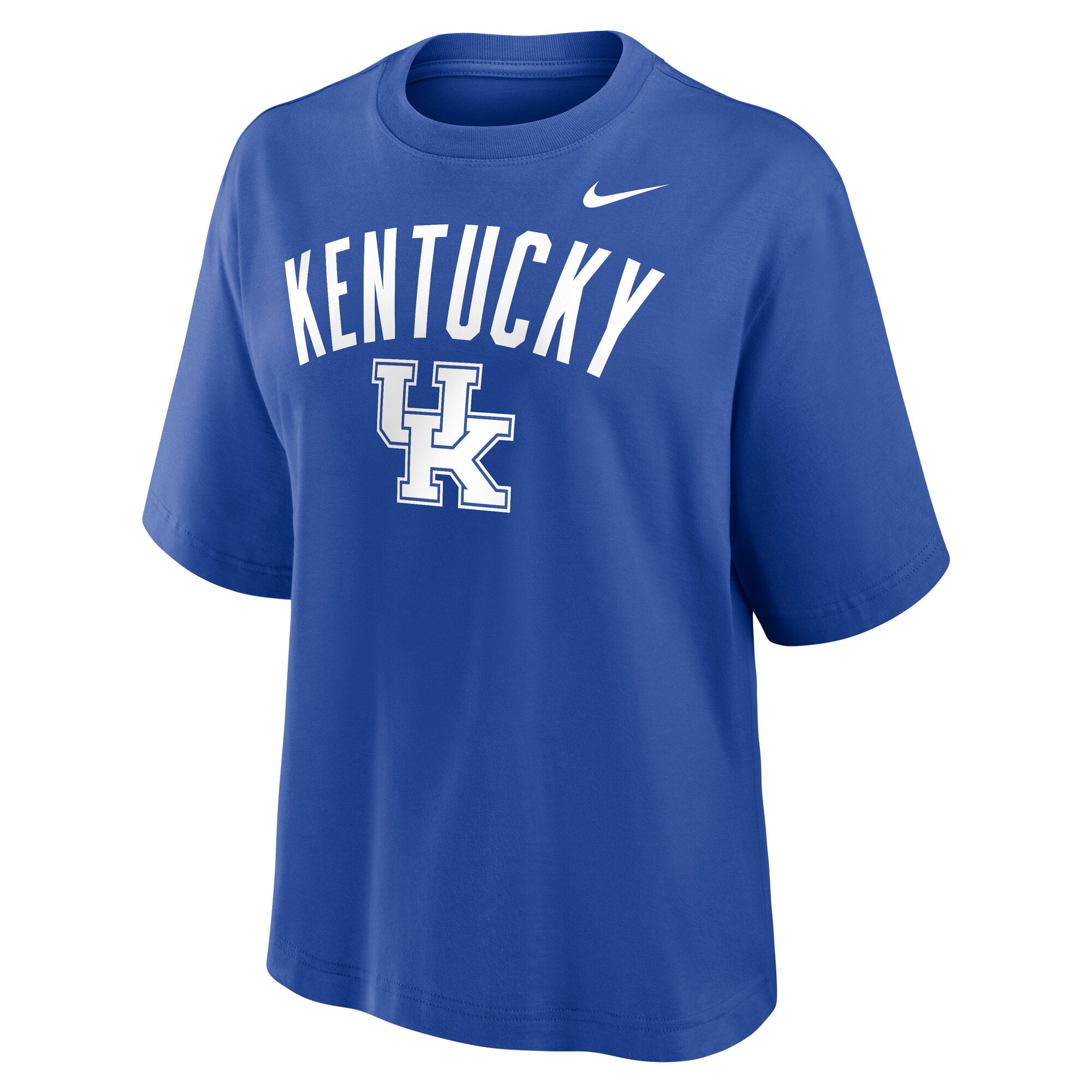 T-shirt Nike Royal Kentucky Wildcats pour femme, coupe carrée, logo en arc