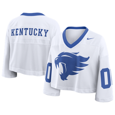 Kentucky Wildcats Nike Women's Oversized Logo Cropped Fashion Jersey - White
