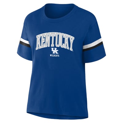  Kentucky Wildcats Profile Women's Stripe Plus Size T-Shirt - Royal