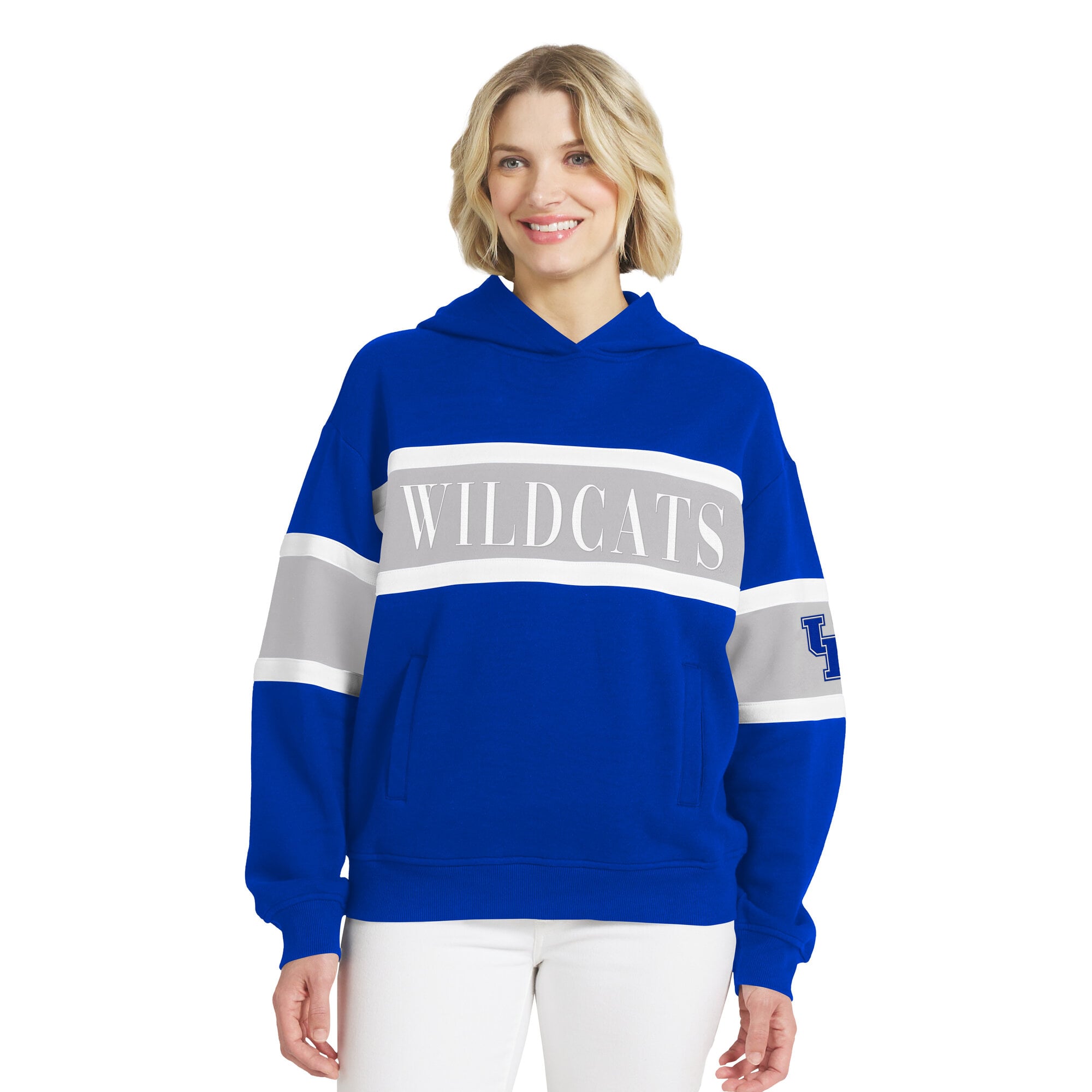 Sweat à capuche colorblock Royal Kentucky Wildcats de la marque WEAR by Erin Andrews pour femmes