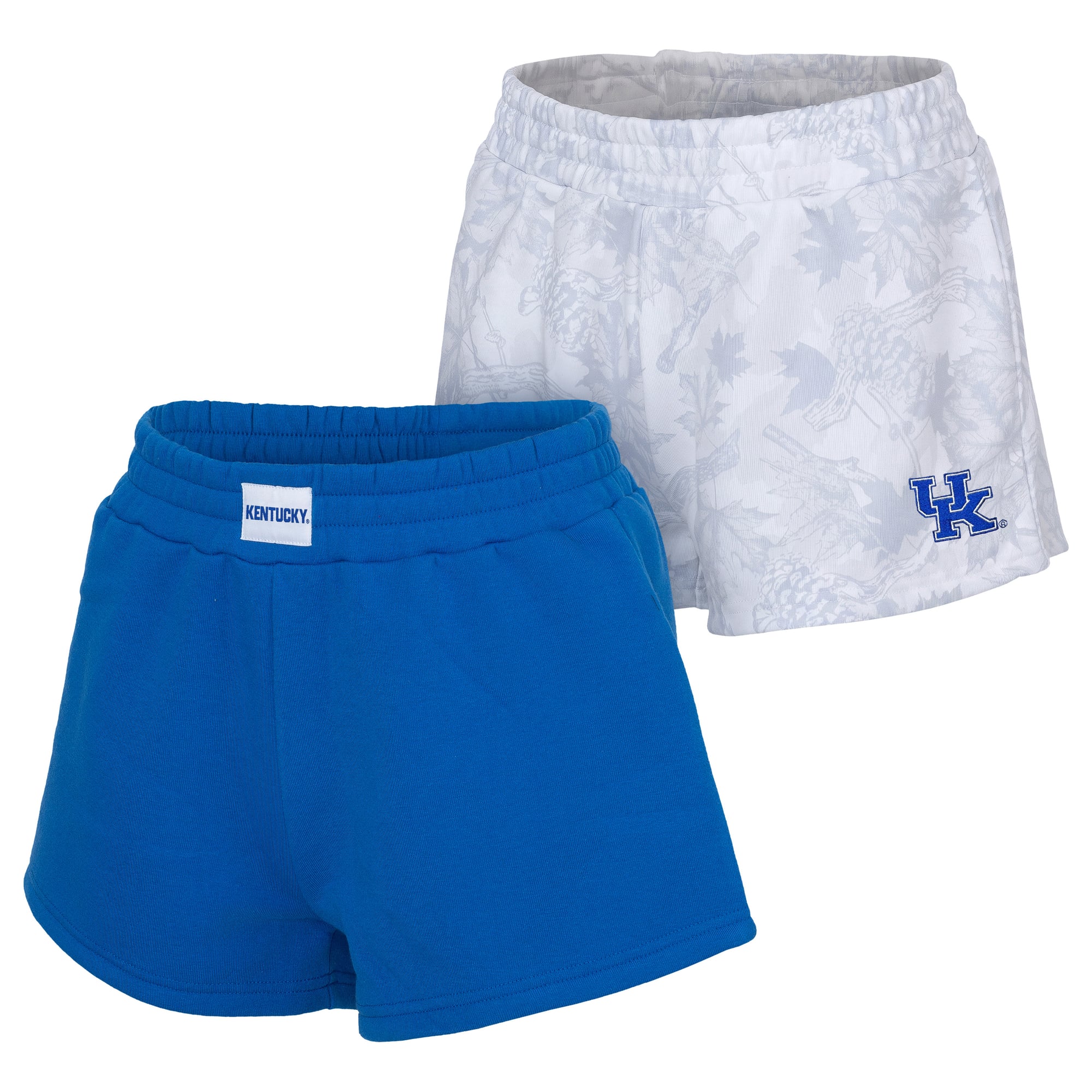 Ensemble de deux shorts ZooZatz Knockout pour femmes, bleu royal et gris, Kentucky Wildcats