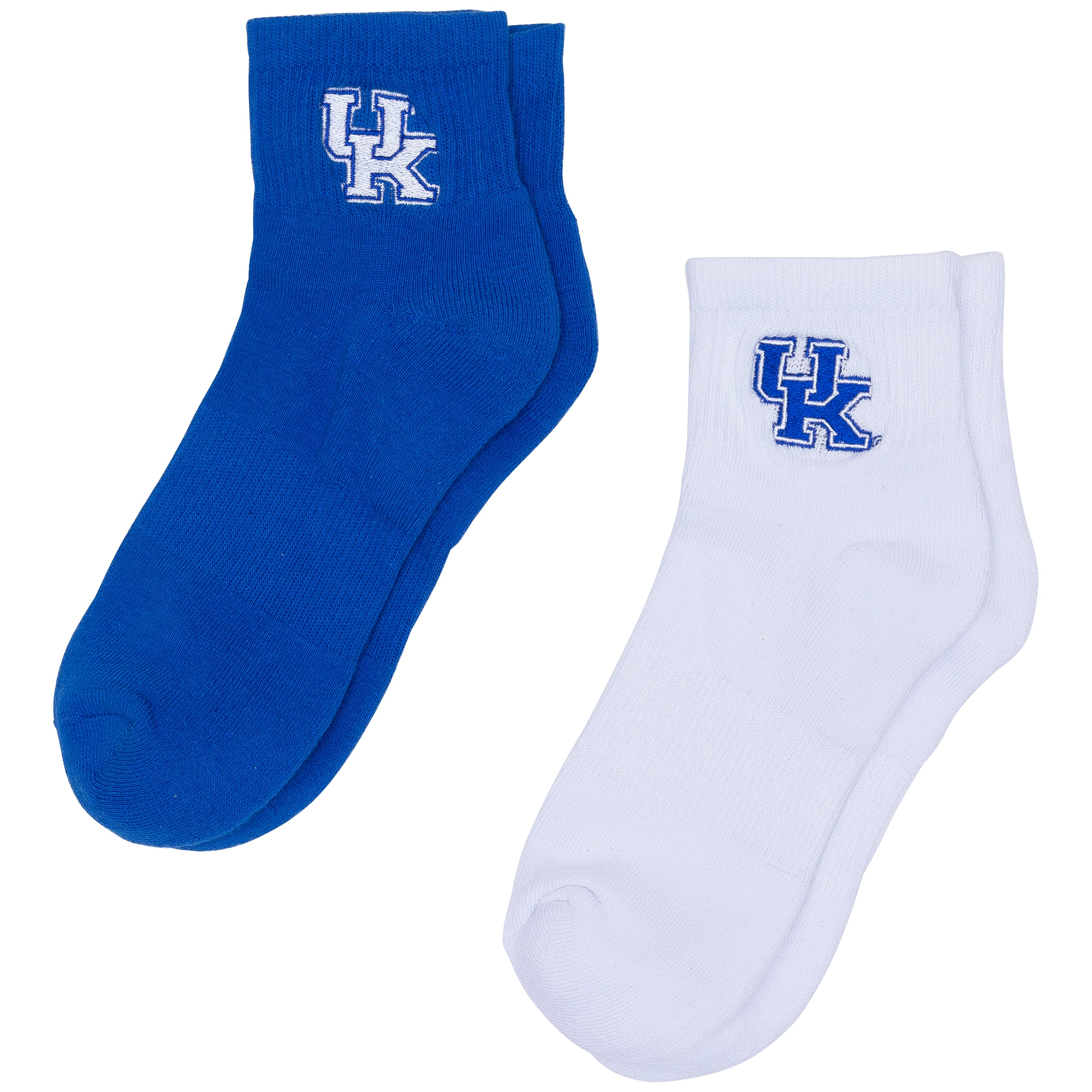 Women's ZooZatz White/Royal Kentucky Wildcats Two-Pack Quarter-Length Socks