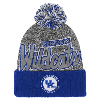 Kentucky Wildcats Mitchell & Ness Mascot Cuffed Knit Hat with Pom - Royal
