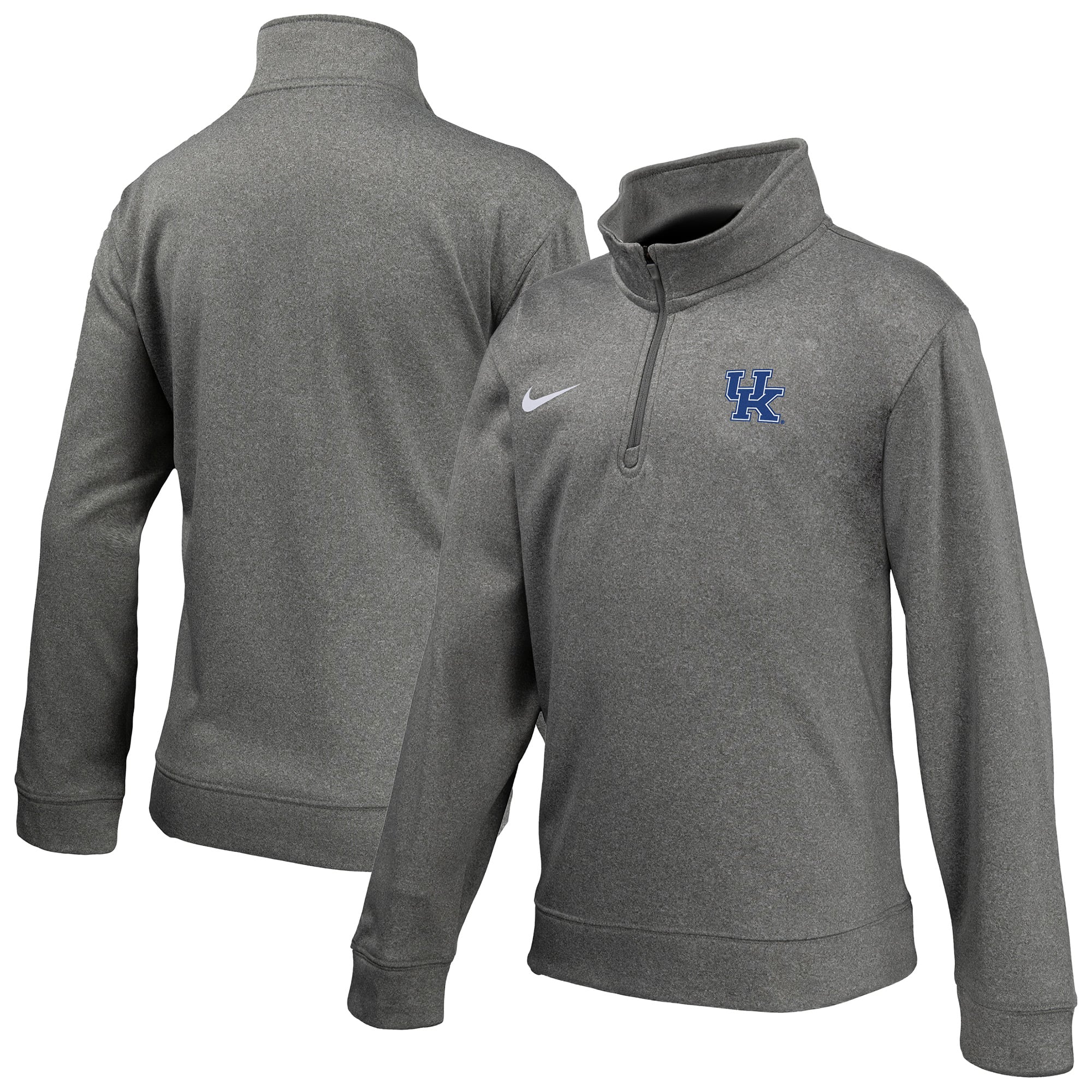 Youth Nike Gray Kentucky Wildcats Therma-FIT Quarter-Zip Pullover