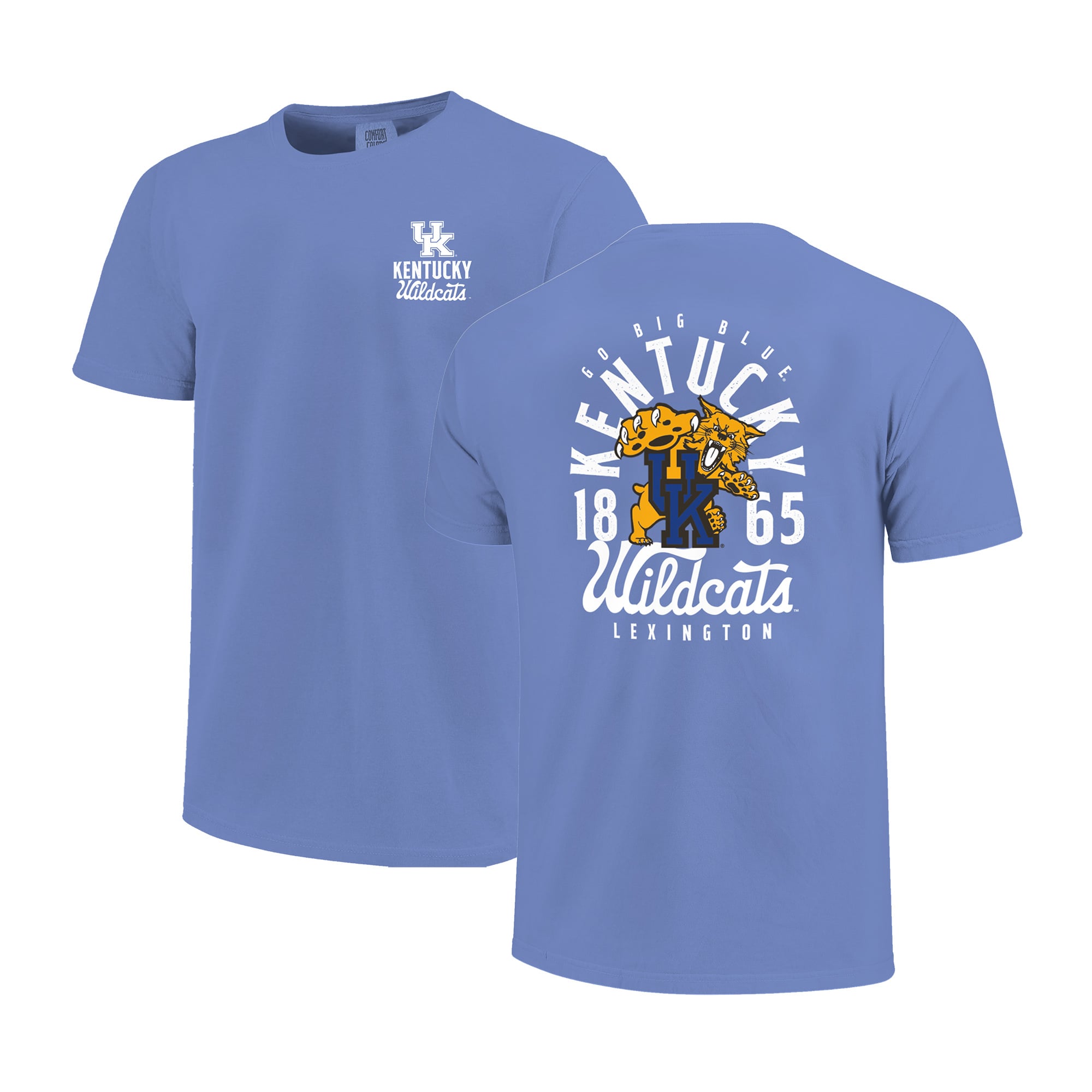 T-shirt jeunesse Royal Kentucky Wildcats Comfort Colors avec mascotte superposée