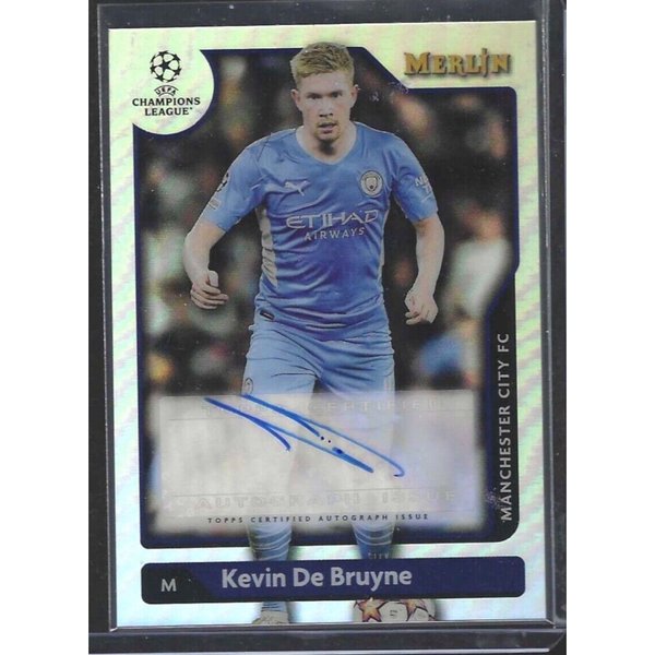 Kevin De Bruyne 2021-22 Topps Merlin Uefa Silver Refractor Auto #a-kd