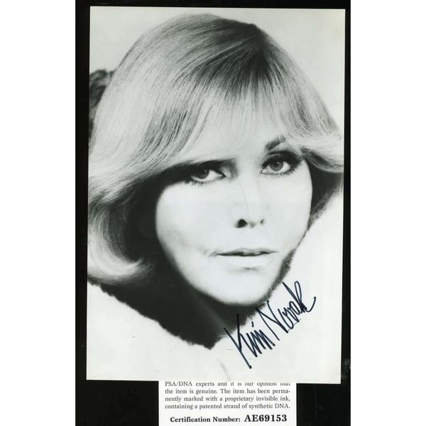 Photo Autographe Signée Kim Novak - Certifiée PSA/DNA - CoA - Vintage
