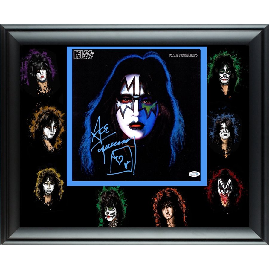 KISS Ace Frehley Signed Framed 20x25 Solo Album Photo Display 
