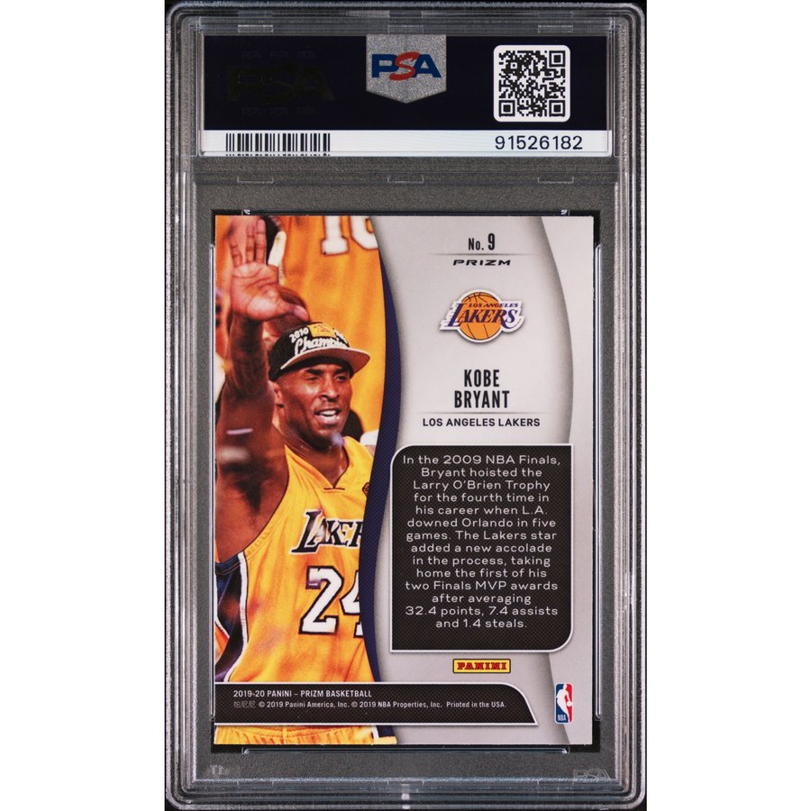 Kobe Bryant 2019 Panini Silver Prizm NBA Finalist Card #9 Graded 