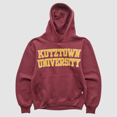 Kutztown Golden Bears Russell 90s Hooded Pullover Sweatshirt - Maroon - XS by Fanatics Real Vintage