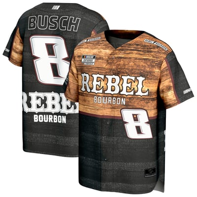 Kyle Busch ProSphere Rebel Bourbon Fashion Baseball Jersey - Black