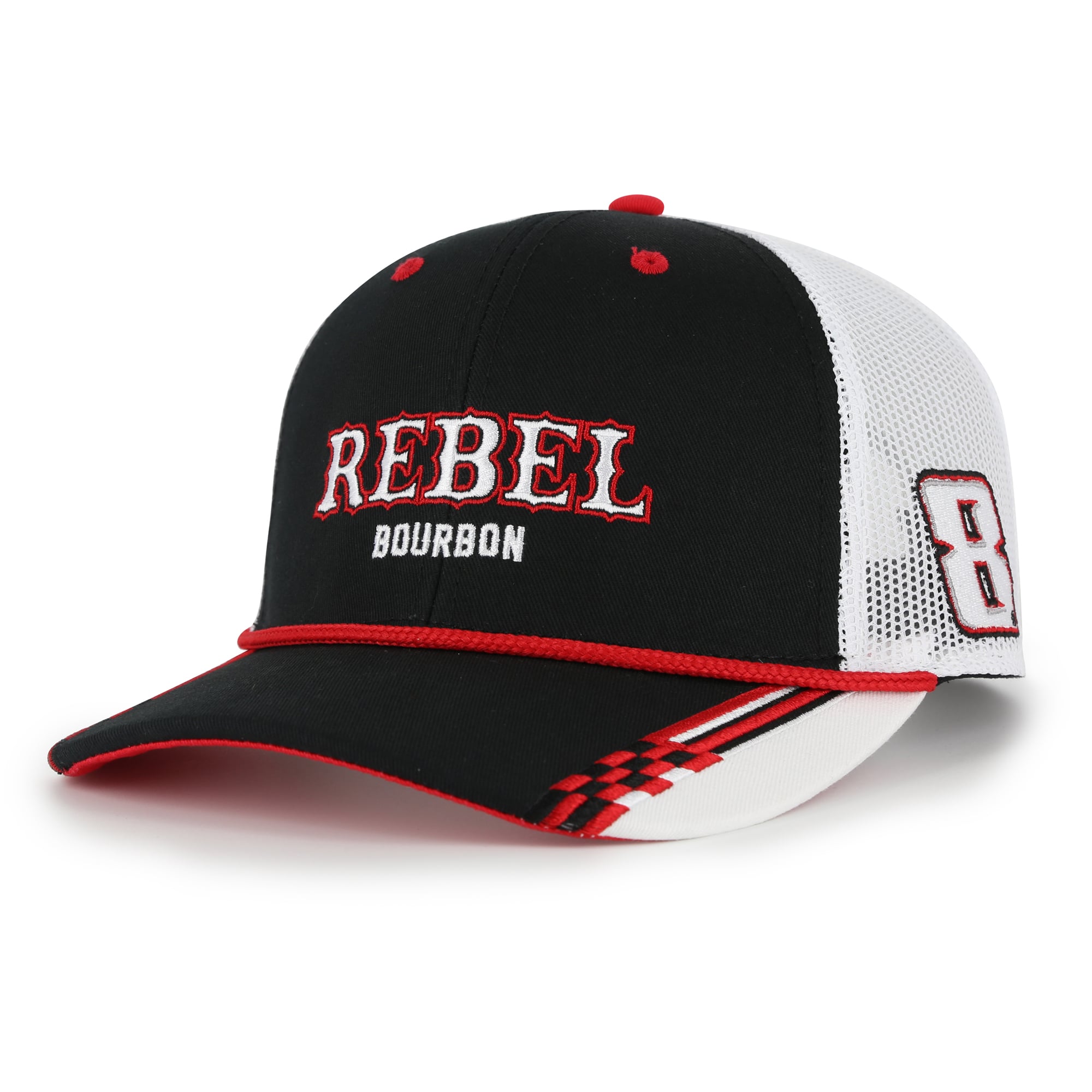 Casquette The Game noire Kyle Busch à visière à carreaux et cordon ajustable pour homme