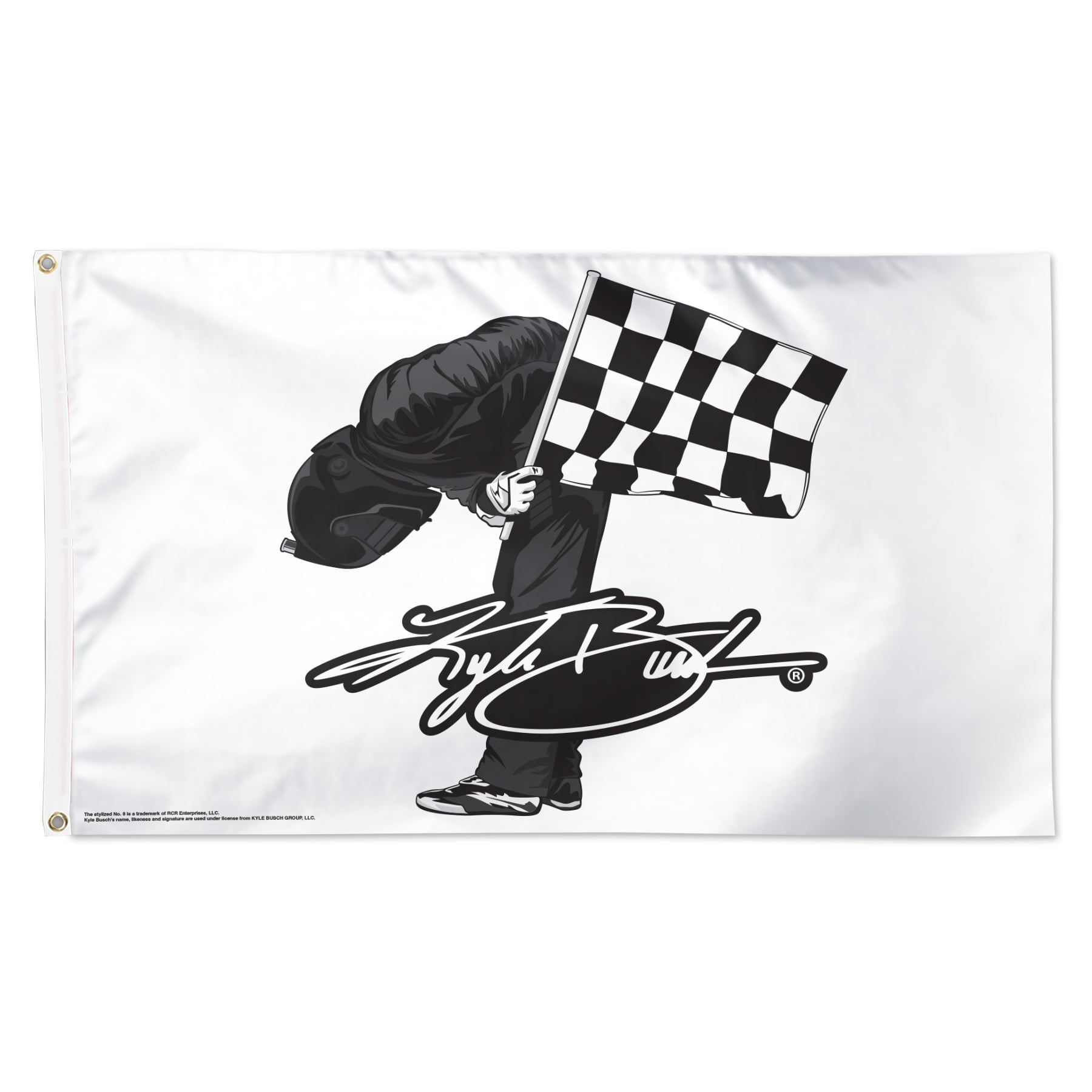 Drapeau de luxe WinCraft Kyle Busch Forever Rowdy 91 x 152 cm (3 x 5 pi) à une face