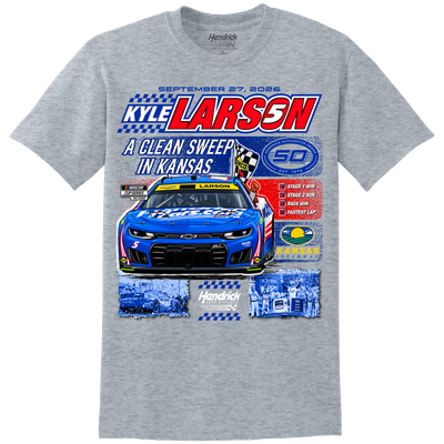 Kyle Larson Classic Ink 2026 Hollywood Casino 400 Race Winner T-Shirt - White
