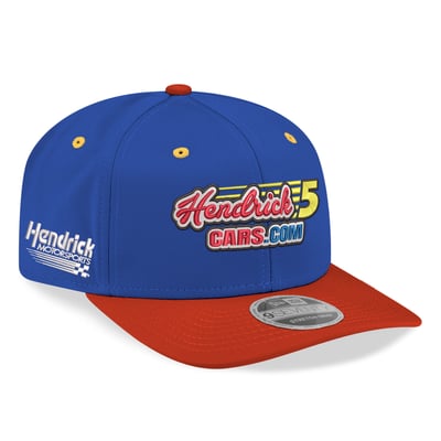 Casquette ajustable Kyle Larson New Era Hendrickcars.com Throwback Tribute 9SEVENTY - Bleu/Rouge