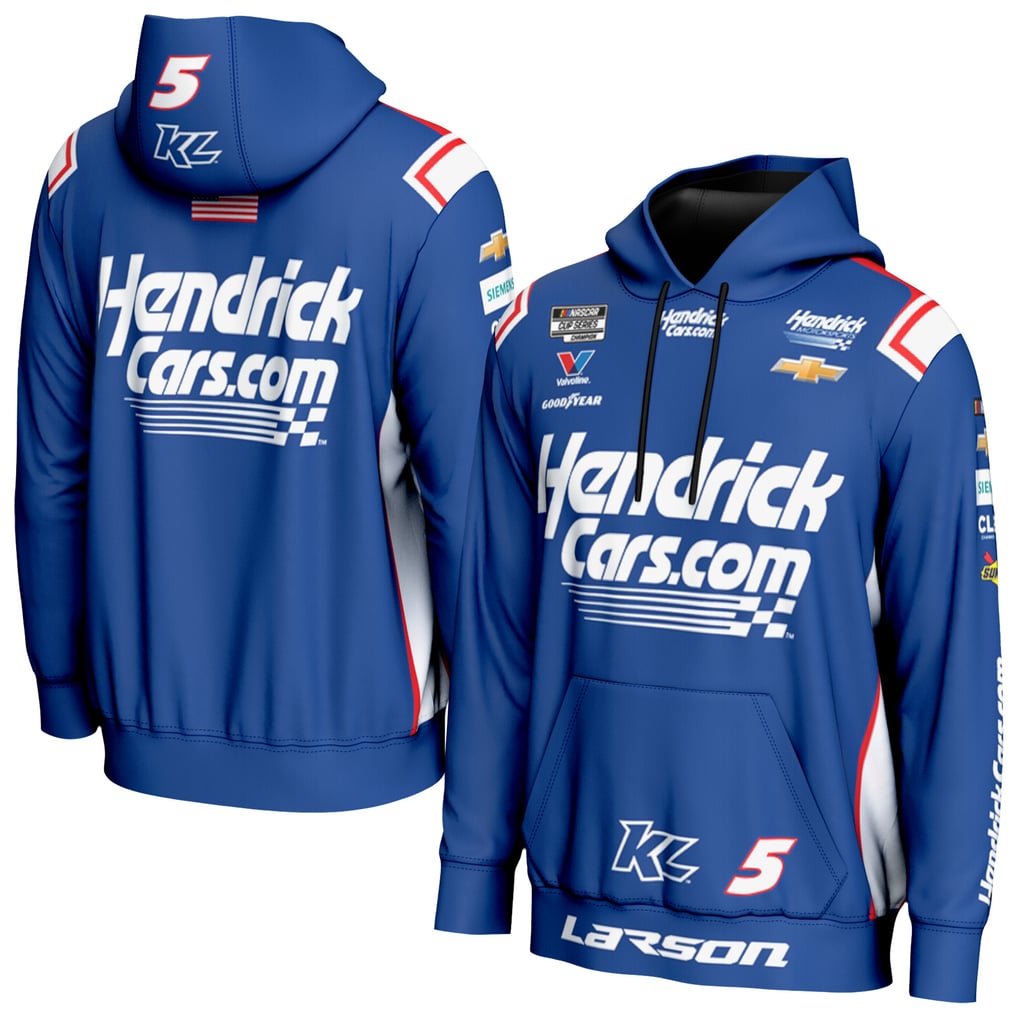 Men's Kyle Larson ProSphere Blue All Over Print Hoodie