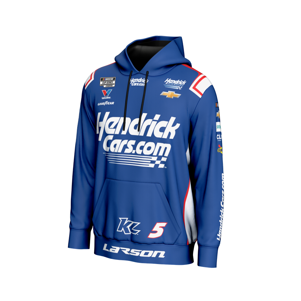 Men's Kyle Larson ProSphere Blue All Over Print Hoodie