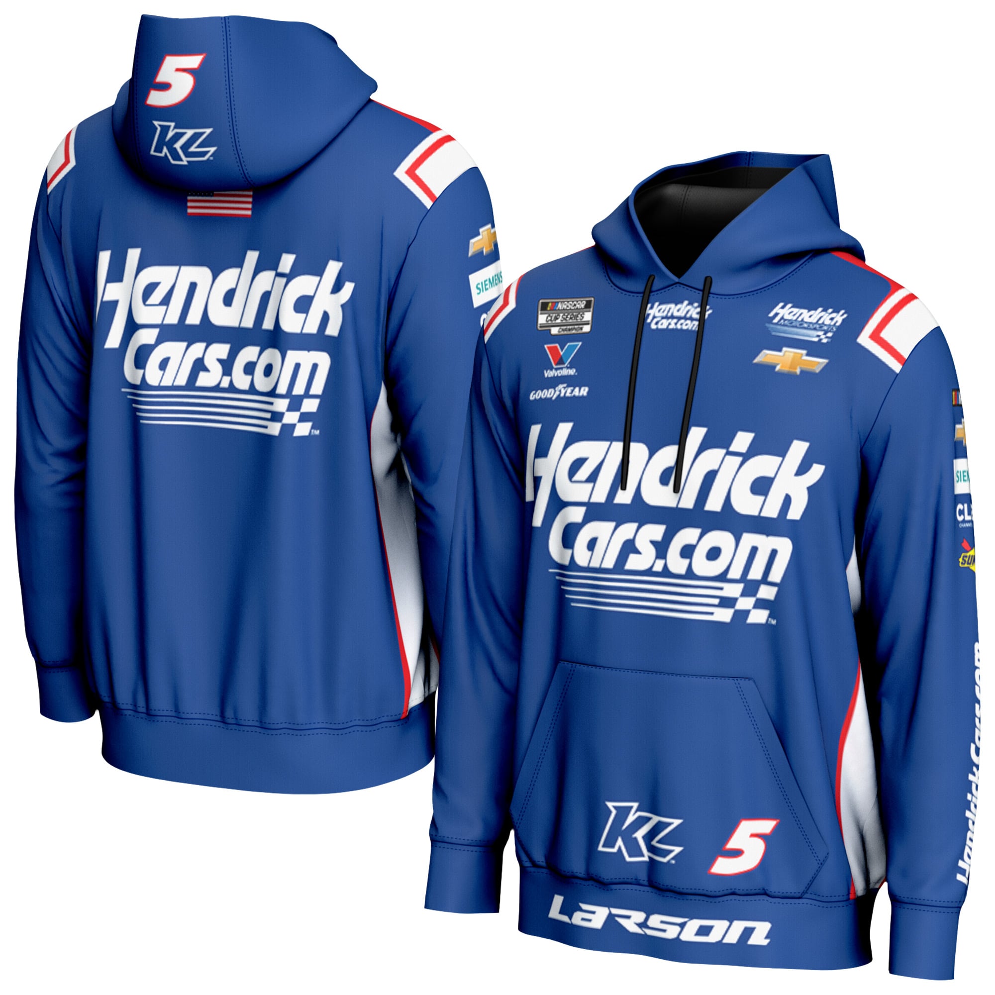 Men's Kyle Larson ProSphere Blue All Over Print Hoodie