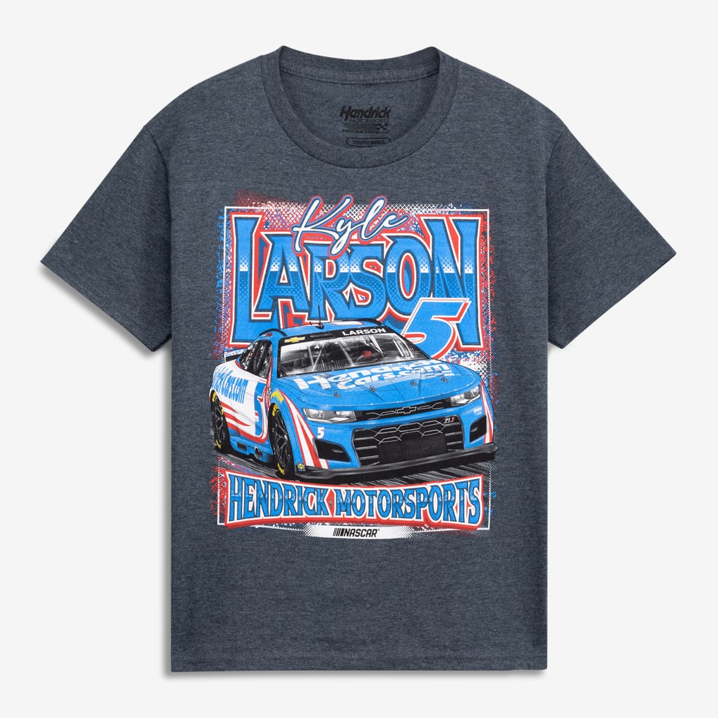 T-shirt Kyle Larson Classic Ink Youth #5 Hendrickcars.com - Bleu marine chiné