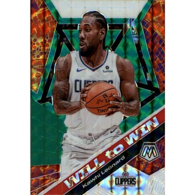 2019-20 Panini Mosaic Will to Win Mosaic Green #4 Kawhi Leonard
