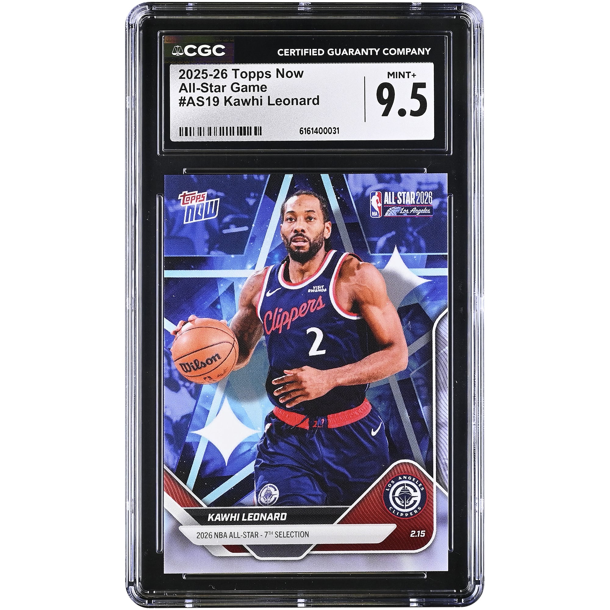 Carte Kawhi Leonard LA Clippers 2025-26 Topps Now All-Star Game #AS19 authentifiée CGC 9.5