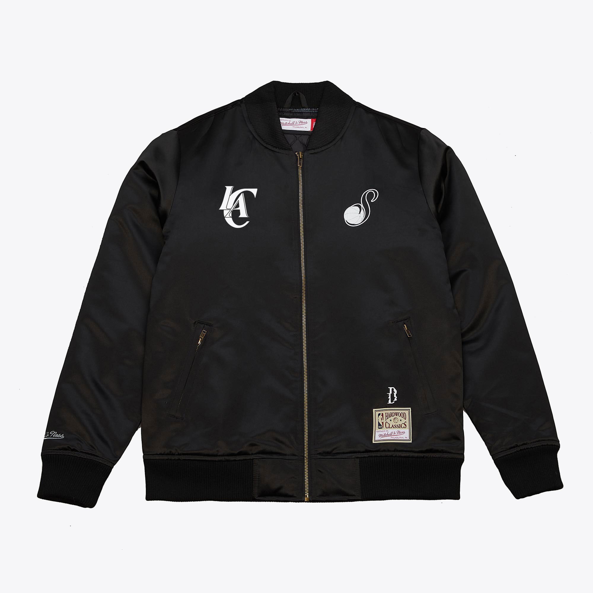 LA Clippers Black M&N x Suga Glitch Full-Zip Bomber Jacket