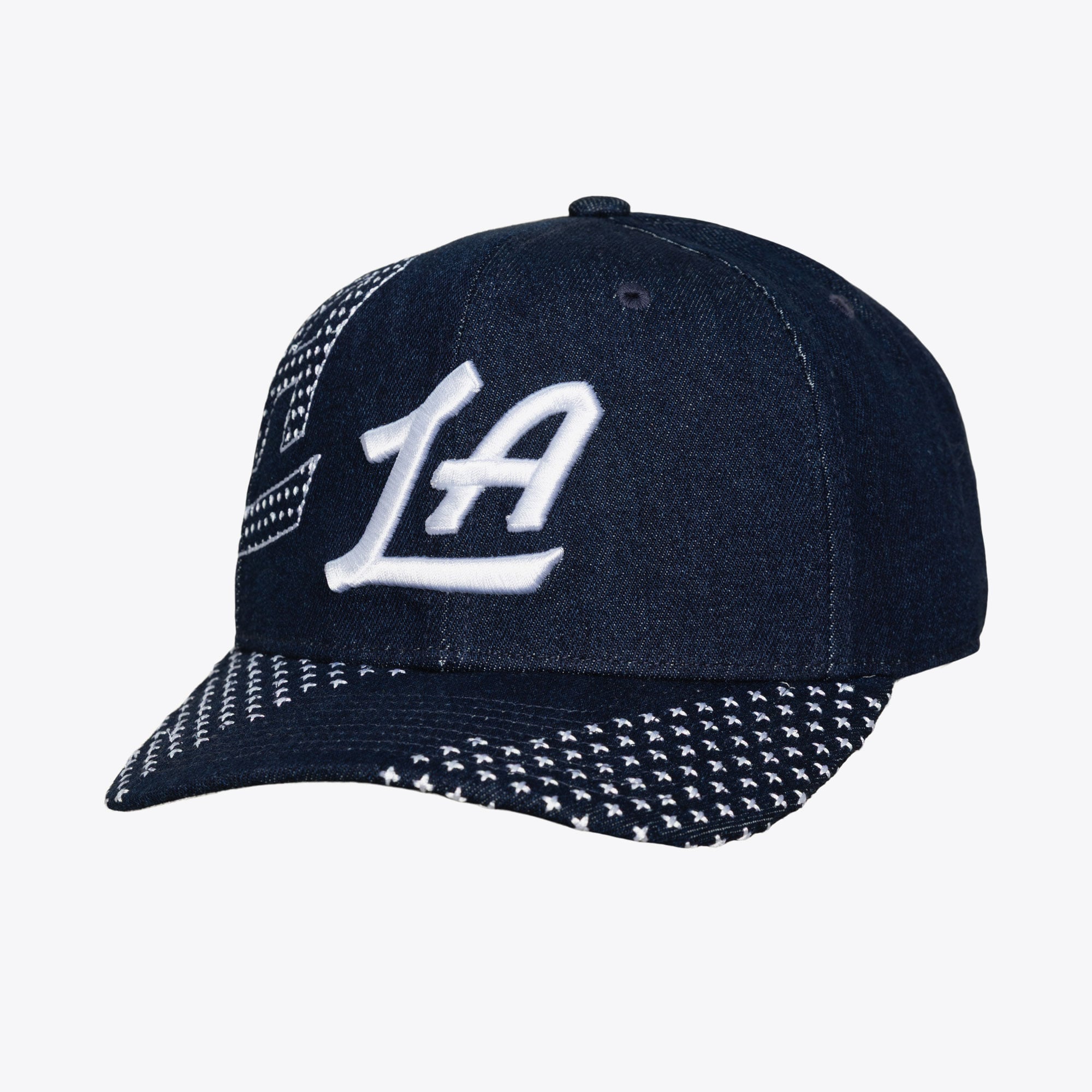 LA Clippers Navy Run Stitch Pro Crown Snapback Hat