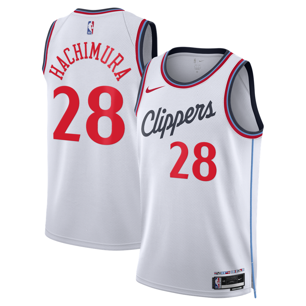 Los Angeles Clippers Nike Replica Association Edition Swingman Jersey White - Rui Hachimura
