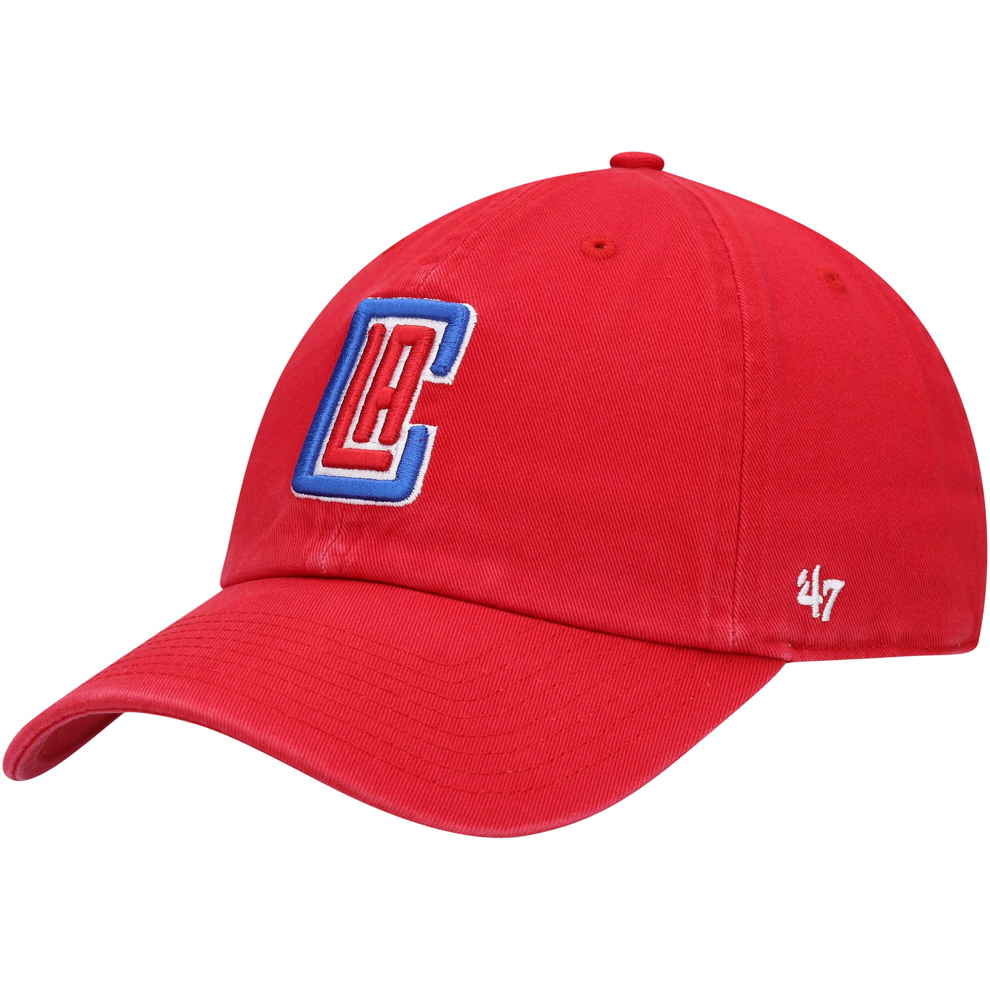 Men's '47 Red LA Clippers Core Logo Clean Up Adjustable Hat