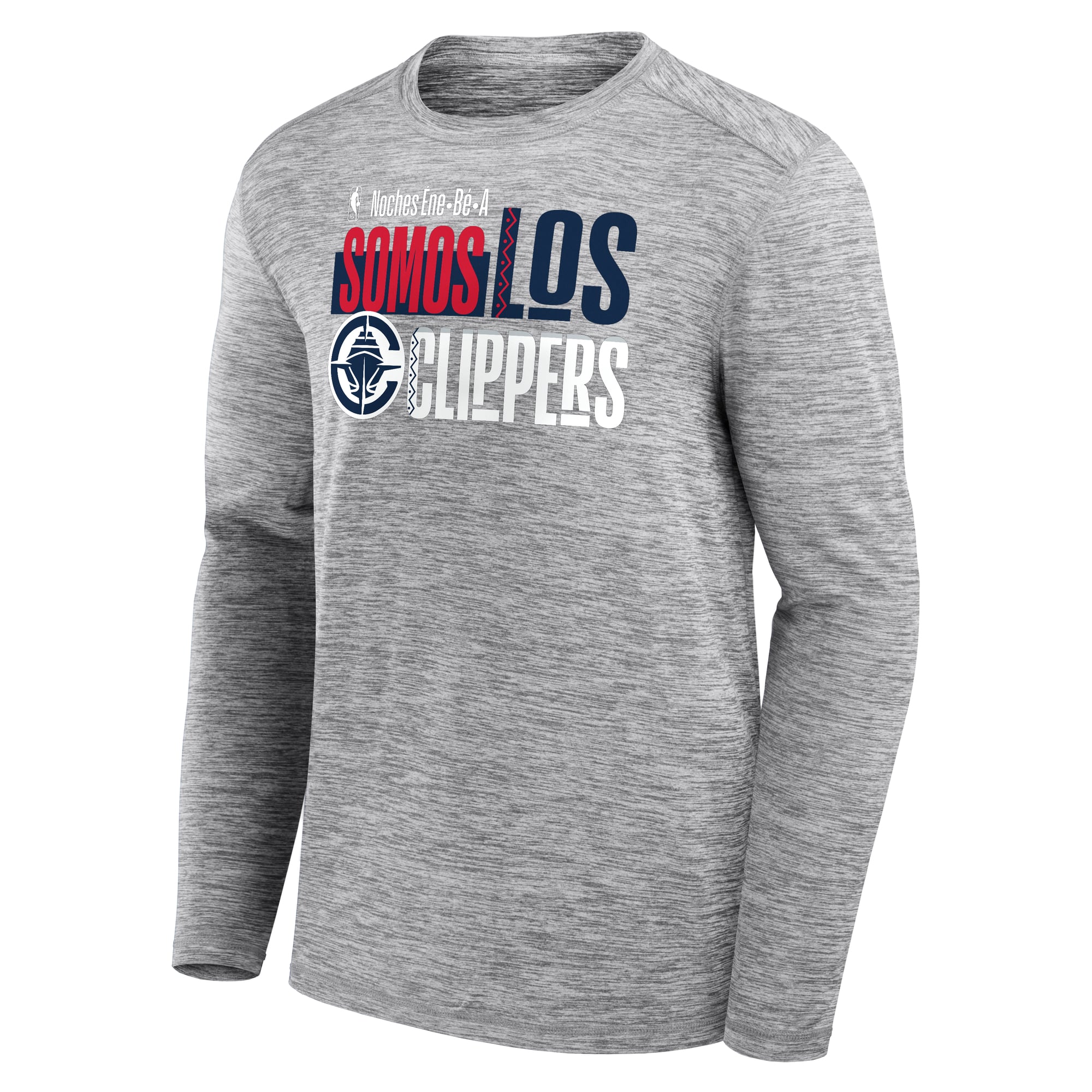 T-shirt à manches longues Fanatics Heather Gray LA Clippers Noches pour homme