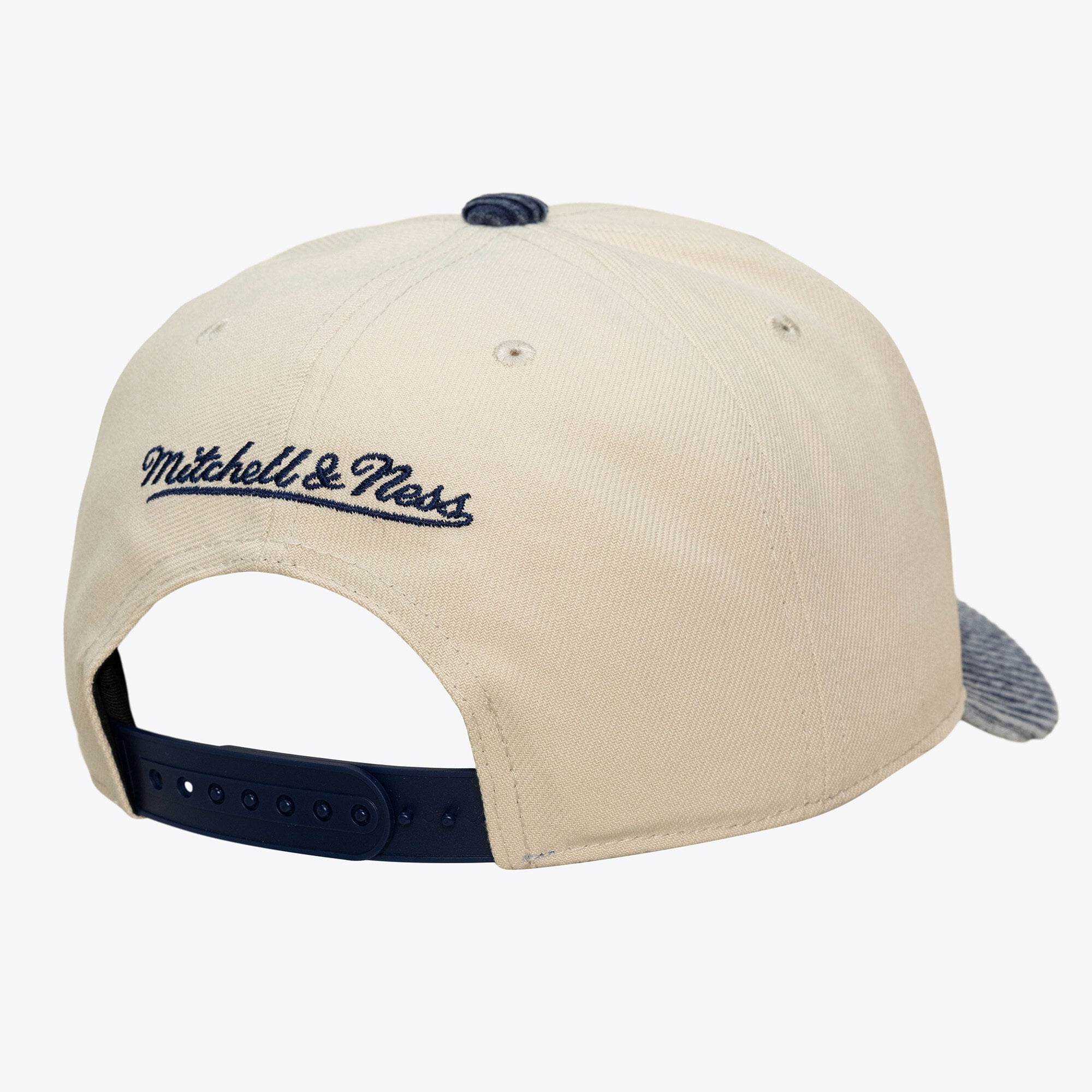 Men's Mitchell & Ness Cream/Blue LA Clippers Washed Corduroy Pro Crown Snapback Hat