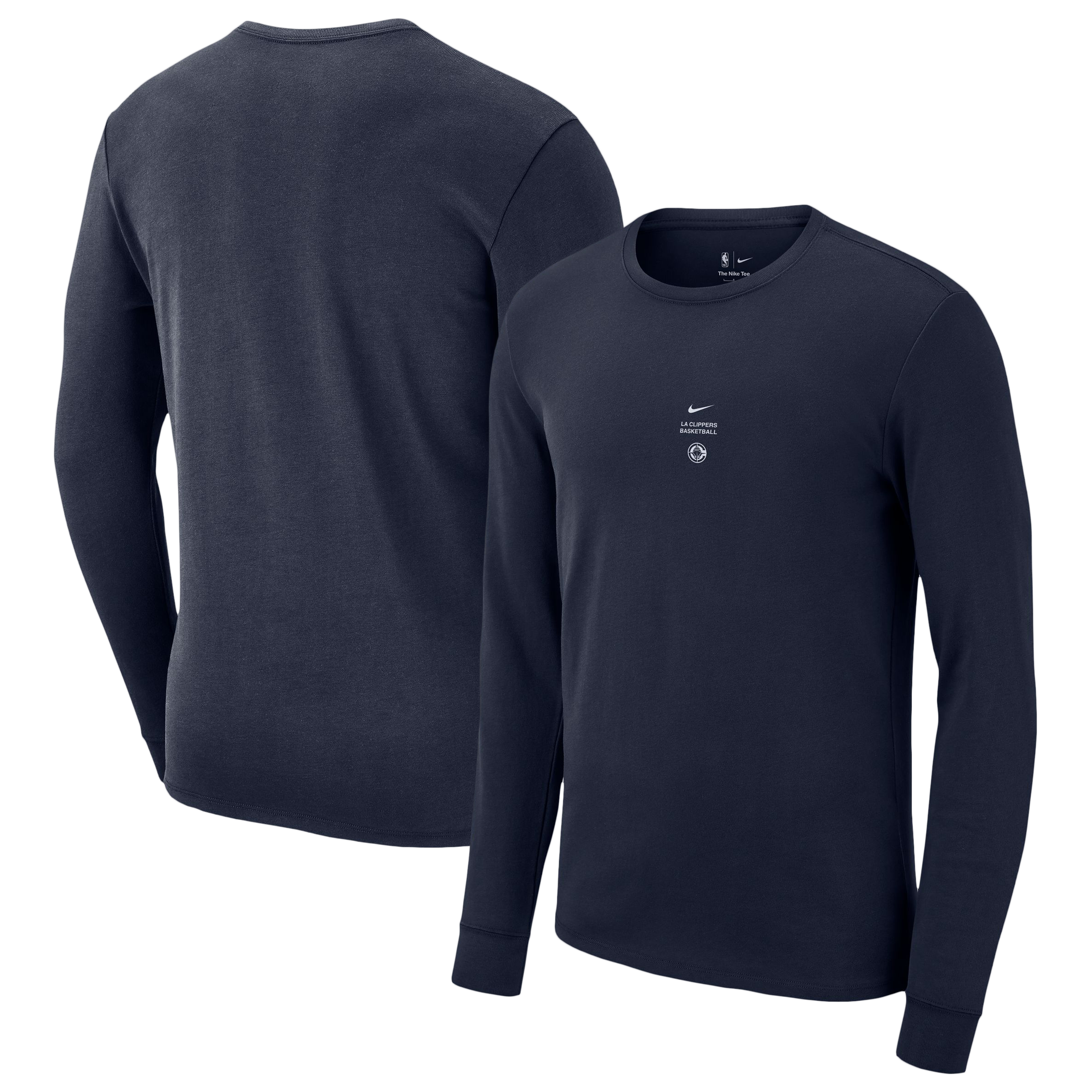 T-shirt d'entraînement à manches longues Nike LA Clippers bleu marine 2026 pour homme