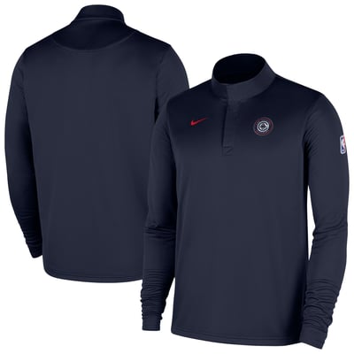 LA Clippers Nike Authentic Coaches Quarter-Zip Dri-FIT Top - Navy