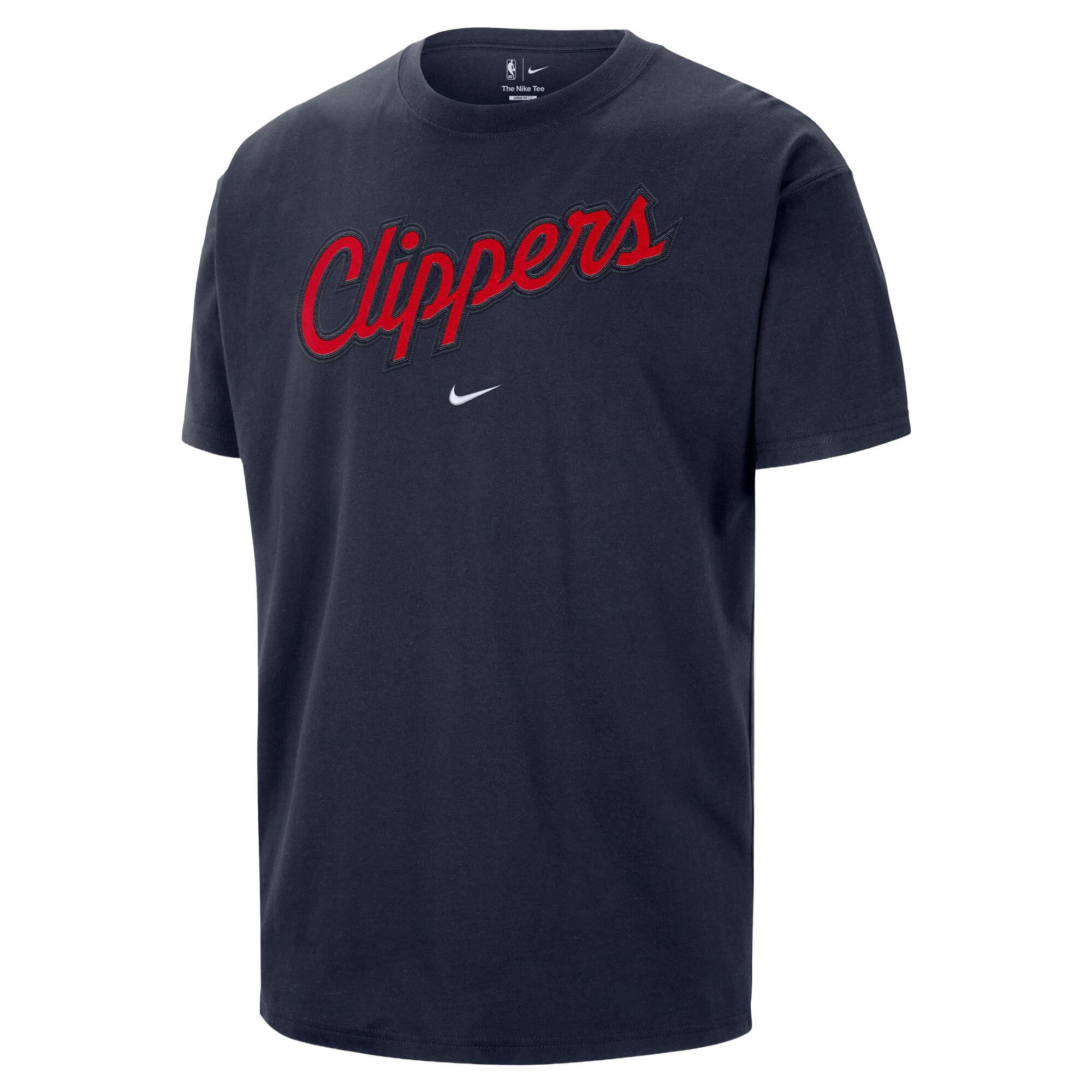 T-shirt homme Nike LA Clippers bleu marine avec logo en sergé
