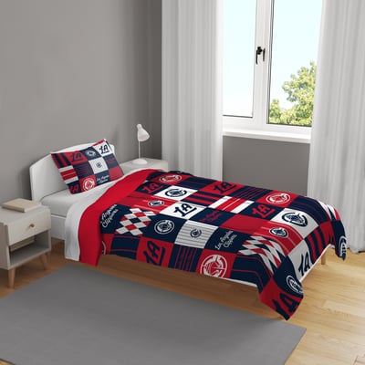 LA Clippers Pegasus Patchwork Plaid Two-Piece Twin/Twin XL Bed in a Bag Set