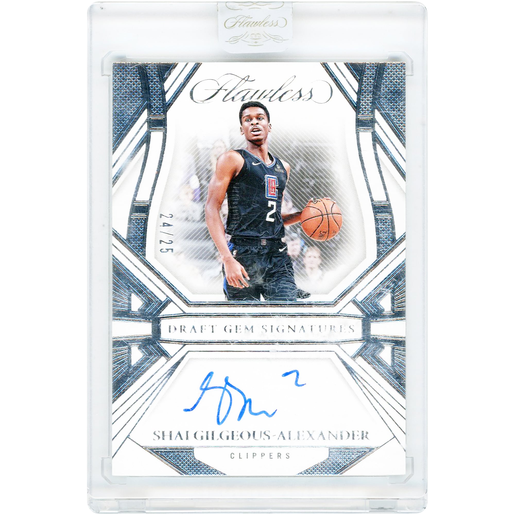 Carte autographiée Shai Gilgeous-Alexander LA Clippers 2023-24 Panini Flawless Draft Gem Signatures #DGS-SGA #24/25