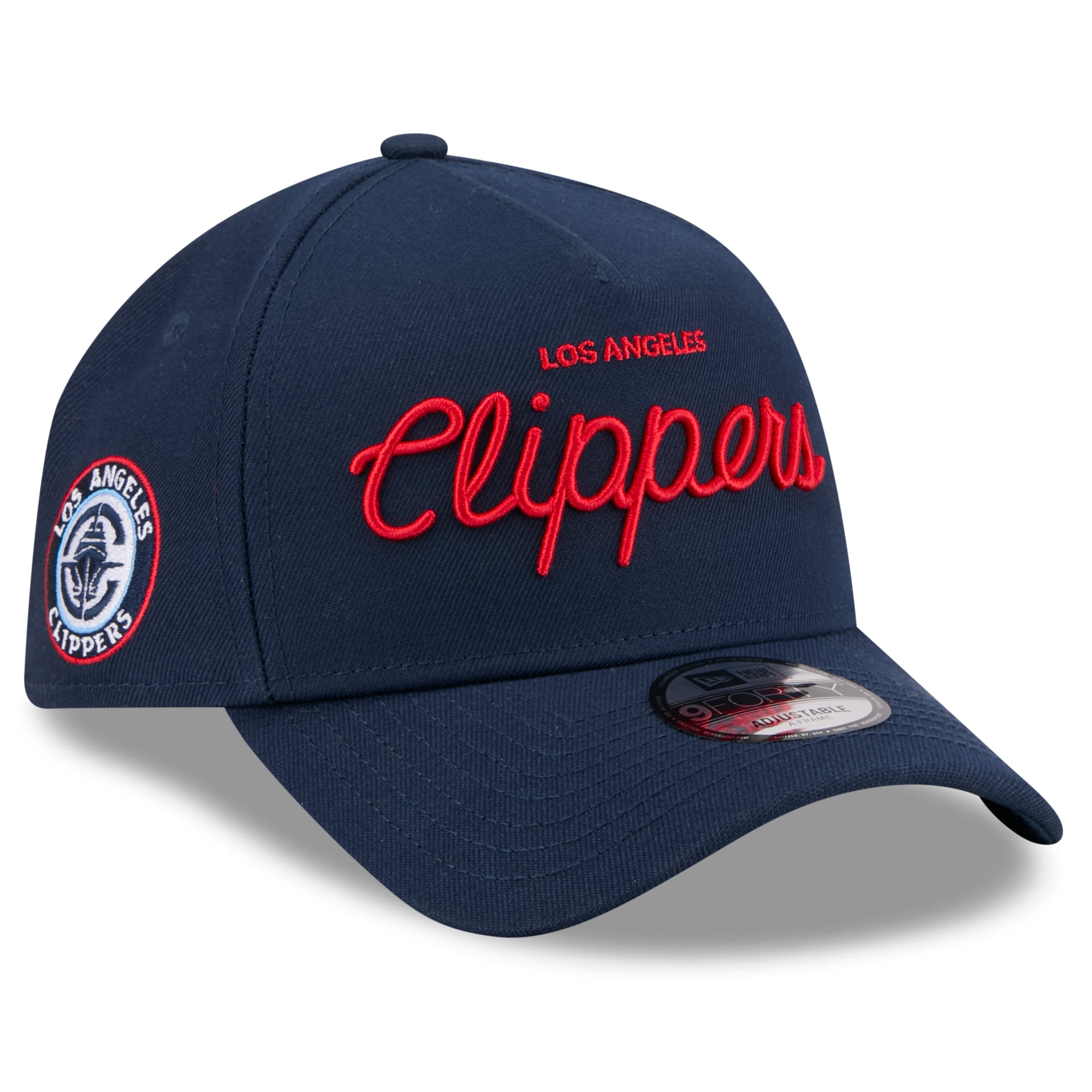 Unisex LA Clippers New Era x Malbon Golf Navy 9FORTY A-Frame Adjustable Hat