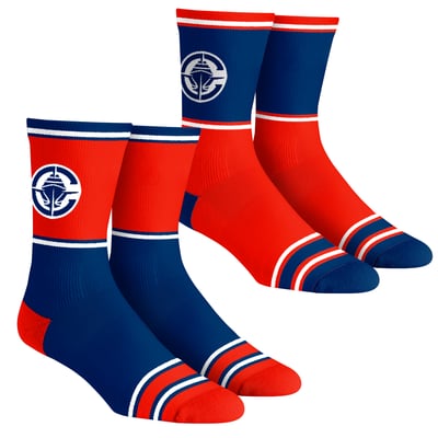  LA Clippers Rock Em Unisex 2-Pack Color Block Crew Socks Set