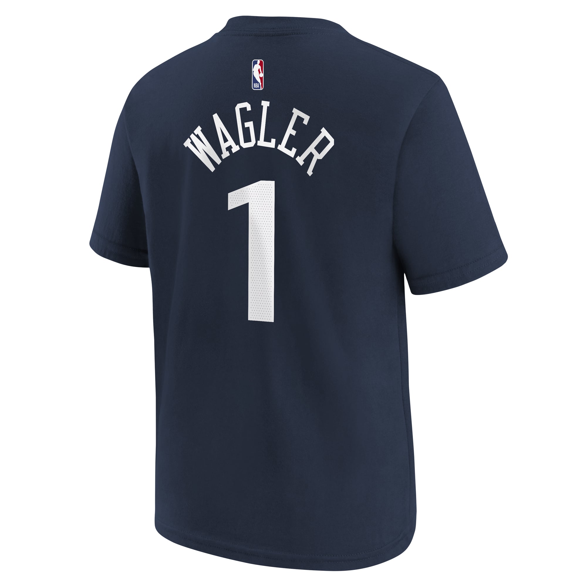 Youth Nike Keaton Wagler Navy LA Clippers Icon Name & Number T-Shirt