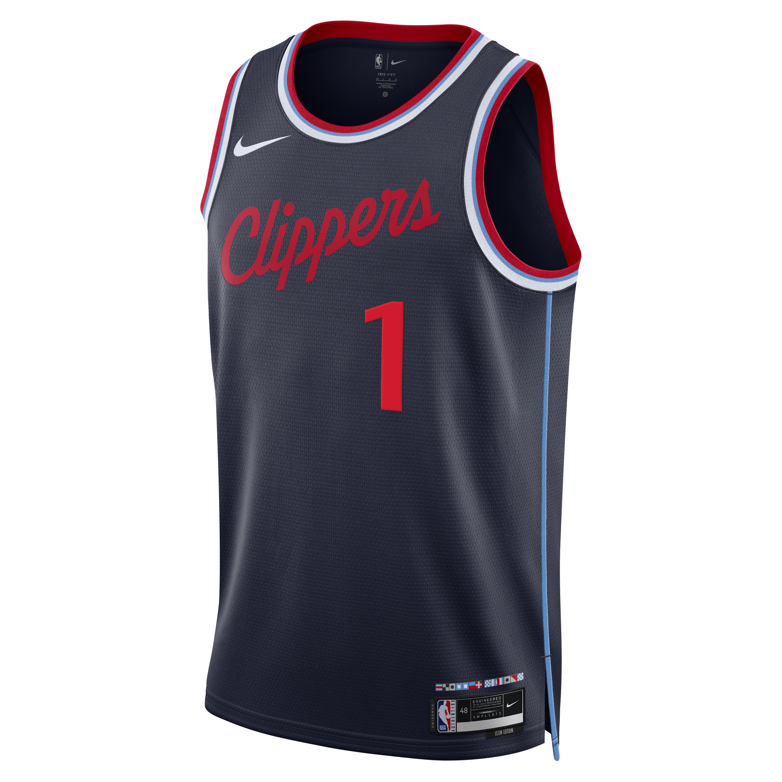 Youth Nike Keaton Wagler Navy LA Clippers Swingman Jersey - Icon Edition
