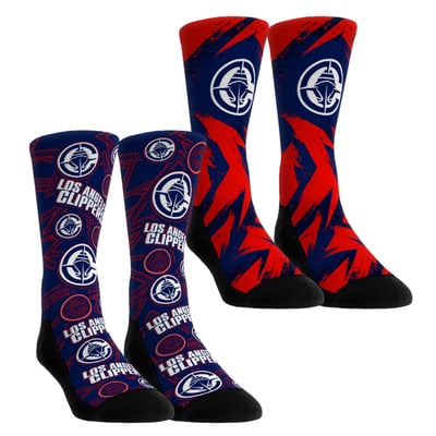  LA Clippers Rock Em Youth Game Day 2-Pack Crew Socks - Black
